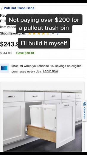 DIY Pullout Trash Cabinet for Kitchen Organization