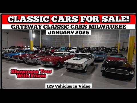 FOR SALE CLASSIC CARS!! Lot Walk Gateway Classic Cars of Milwaukee Wisconsin - January 2026