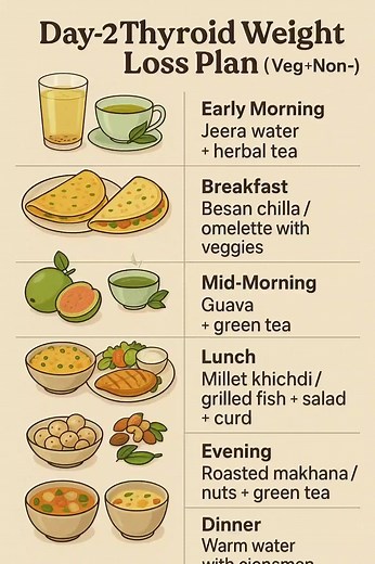 176K views · 250 reactions | Day-2 Thyroid Weight Loss Plan (Veg + Non-Veg) Meal Plan | Weight Loss | Diet Plan | The Balanced Plate | Facebook