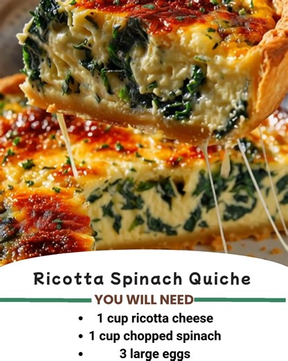 🌿🧀 Ricotta Spinach Quiche (Crustless) 🍳✨ Creamy, cheesy, and loaded with greens—simple, elegant, and satisfying! | Cooking with Sabrina