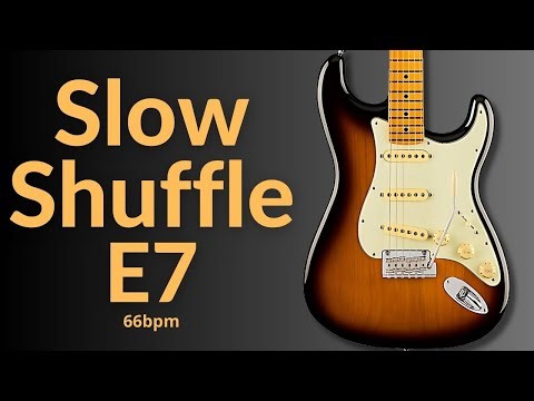 Slow Blues Texas Shuffle Guitar Backing Track in E Major (E7)