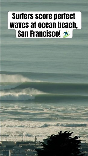 Surfers score perfect waves at ocean beach San Francisco, California!