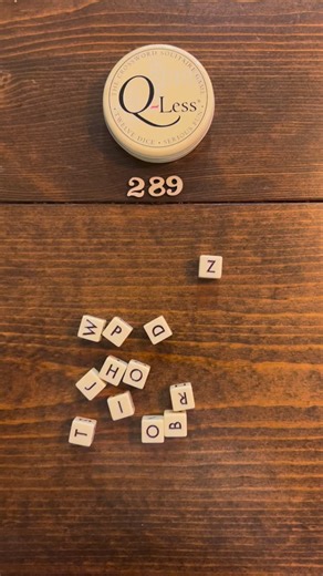 Thanks for coming to my Q-Less Ted talk 😂 #qless #qlessgame #wordgame #dicegame #brainteaser #crossword #wordpuzzle #solitaire #game #quietmoments #busy #life | Q-Less Game