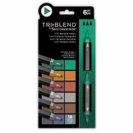 Spectrum Noir TriBlend 3 in 1 Blendable Markers Woodland Pack of 6
