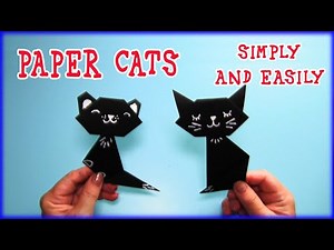 How to make a cute paper cat 🐱 without glue. It's easy and simple. Assembly step by step. Origami