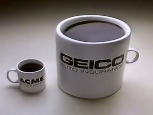 Geico Insurance The Large Coffee Cup 1996 TV Commercial HD
