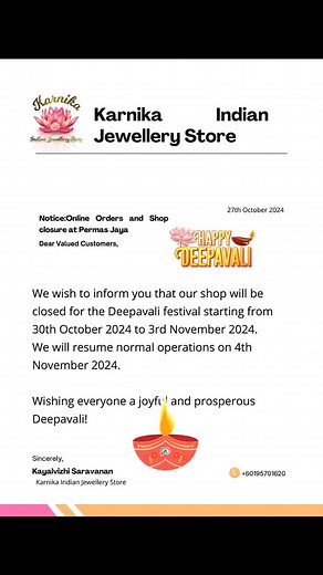 Thank you for your cooperation | Karnika Indian Jewellery Store