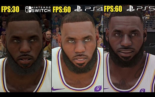 【4K60帧】NBA 2K23 | Switch vs. PS4 vs. PS5 | 画质与帧数详细对比 | 作者：Open Surprise