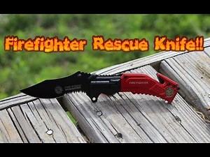 LED Flashlight Tactical Rescue Pocket Knife FIREFIGHTER