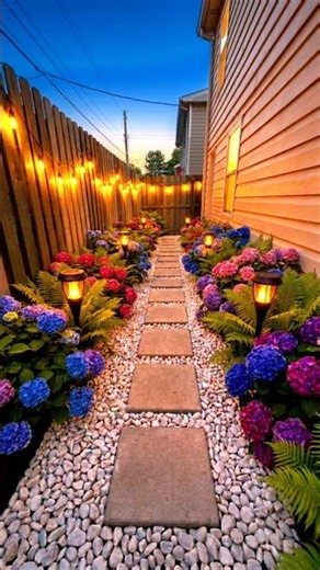 Modern Backyard Landscaping: DIY Stone Path & Flower Bed 🌿
