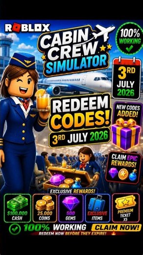 Roblox Cabin Crew Simulator Codes | Cabin Crew Simulator Redeem Codes