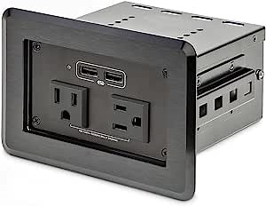 Amazon.com: StarTech.com Conference Table Power Center with 2X UL Certified 120V AC Outlets & 2X USB BC 1.2 - Recessed in-Table/Desk Power Strip/Charging Station for Meeting Room/Boardroom/Lab Bench (KITBZPOWNA) : Electronics