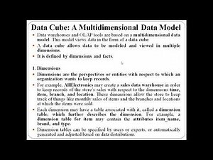 Data cube: Multi-dimensional Data model