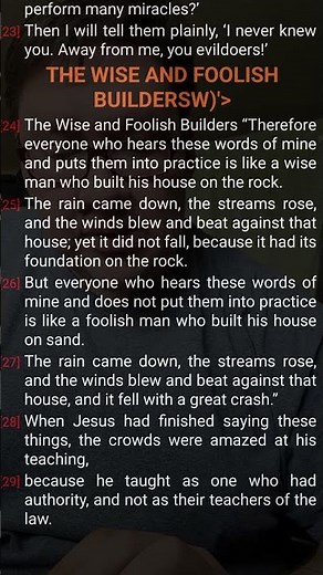 Matthew 7, verses 24 through 29 - Daily Bible Read #biblestudy
