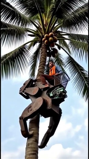 Amazing Fruit Harvesting Machine Climbs Tree Like a Human! 😲🌴