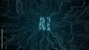 AI artificial intelligence and data mining. Chat deep learning. Computer chip technology. Futuristic cyber innovation automation and autonomous brain. Chat text generative AI. Neural network 3D