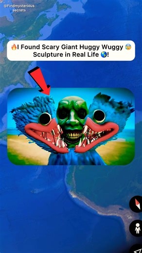 🔥I Found Scary Giant Huggy Wuggy in real life on google earth 🌎! #shorts #findmysterioussecrets