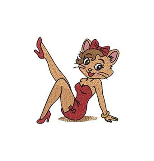 Glam Pinup Kitty Machine Embroidery Design: Cat Style Betty Boop (5 Sizes, 8 Formats Digital File) Instant Download - Etsy