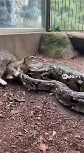 Brave Cat Attacks Massive Python 🤧🐈‍⬛
