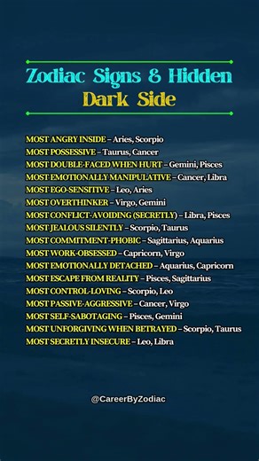 Zodiac Sign & Hidden Dark Side #zodiacsign #tarot #zodiac