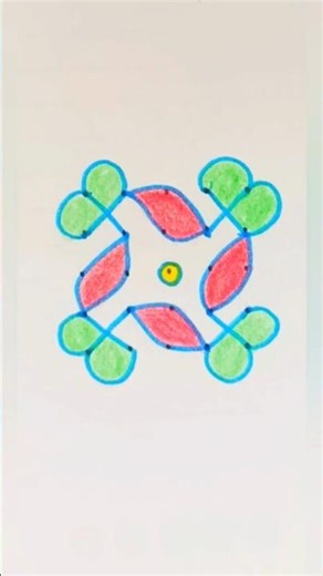 5x5 Simple Rangoli For Begginers | Apartment Kolam | Easy Muggulu #shorts #easykolam #rangoli