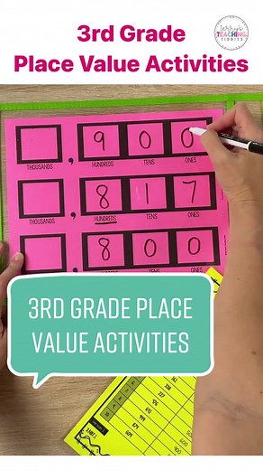 3rd grade place value activities are great for centers. Laminate the activities, put templates in dry erase pockets & store rec. sheets in folders. #placevalue #3rdgrade #3rdgrademath