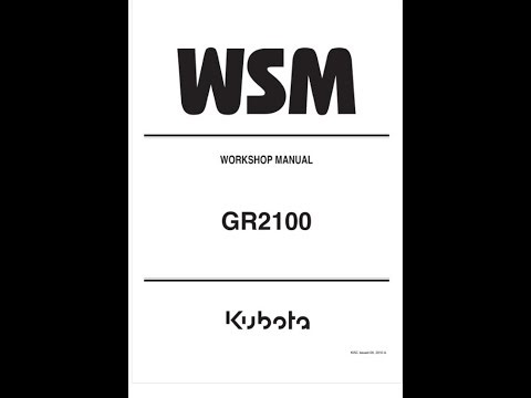 Kubota GR2100 Lawn Mower Service manual