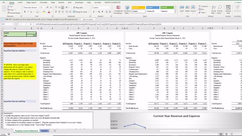 Rental Property Income Statement Excel Template: Landlord Profit & Loss (digital Download) - Etsy