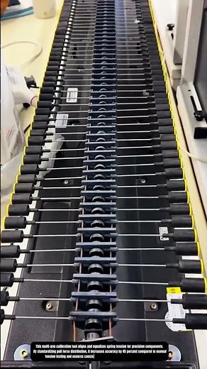 Precision spring-tension calibration process using multi-arm mechanical alignment tool