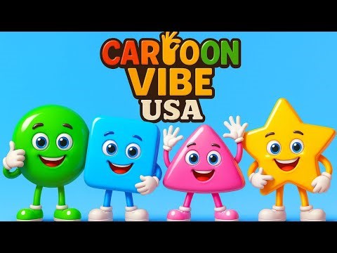 Learn Colours & Shapes | Fun 3D Cartoon Animation for Kids | Cartoon Vibe USA