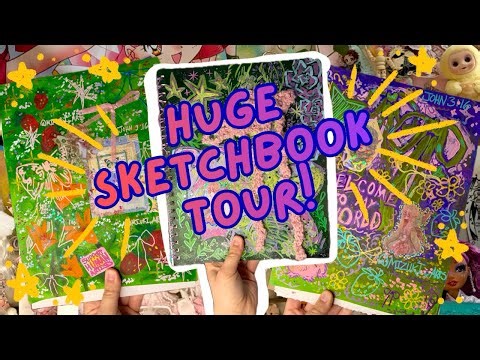 🍓TRIPLE SKETCHBOOK TOUR🪷✨~ three fairy sketchbook FULL of paintings!✨