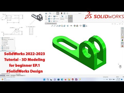 SolidWorks 2022-2023 Tutorial - 3D Modeling for beginner EP.1 #solidworks
