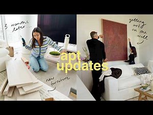 NEW APT VLOG: living room transformation!!! more furniture & art on the wall!
