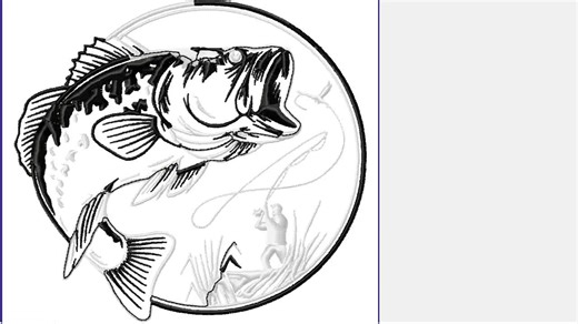 Bass Fishing Embroidery File Instant Download Fish Machine Embroidery Pattern 5 Size, Monochrome Fish Embroidery Design, Fishing Gift #R27 - Etsy