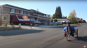 Houses in this neighborhood have airplane hangars
