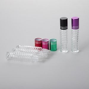 [Hot Item] 3ml 5ml 10ml Frosted Amber Transparent Glass Tube Roll on Bottle Empty Refillable Essential Oil Roller Bottle with Plastic Cap