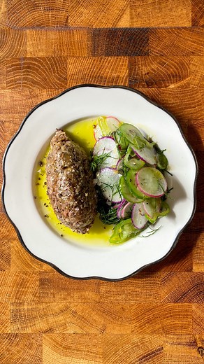 Chopped Liver Full recipe is on my website! (Link in bio) Chopped liver is absolutely one of my favorite Ashkenazy jewish foods of all times. There are so many ways to make it, some blend it to a pate, some add eggplants in, but for me- it’s my grandma’s recipe that always wins. Her version uses chicken livers, hard-boiled eggs, onion, duck fat, a shot of whiskey, strong black pepper and salt. The result is an addictive, complex dish—there’s the rich, funky liver, of course, but it’s layered wit