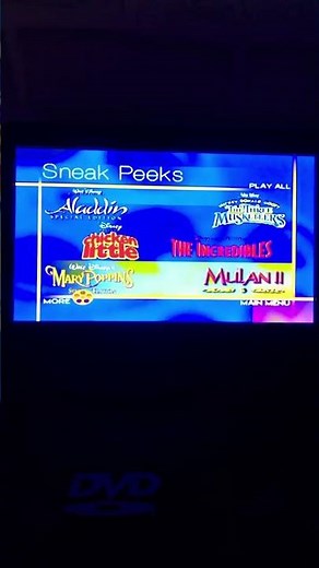 Sneak Peeks Menu from Brother Bear 2004 DVD