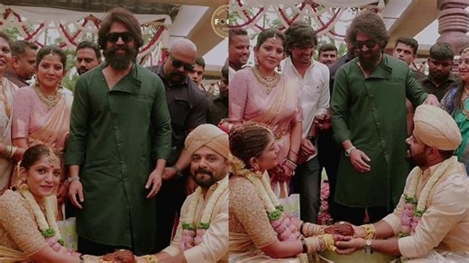 Pics: Yash attends KGF cinematographer Bhuvan Gowda and Nikitha's wedding