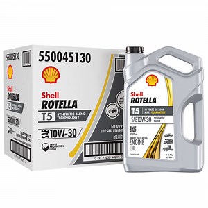 Shell Rotella T5 Synthetic Blend 10W-30 Diesel Engine Oil, 1 Gallon (3 Pack)