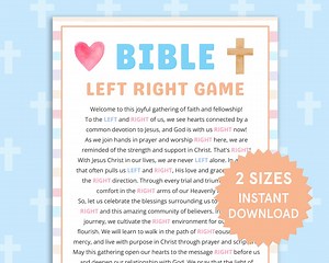 Church Left Right Game Sunday School Bible Study Games Bible Game Church Gift Exchange Game Pass the Prize Fun Christian Group Activities - Etsy