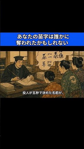 あなたの苗字は誰かに奪われたかもしれない #苗字の歴史 #日本史 #江戸時代 #武田家 #明治時代 #日本の歴史 #歴史解説 #苗字のルーツ #江戸文化 #知られざる歴史 #雑学