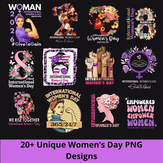 Paquete PNG del Día Internacional de la Mujer, Gráfico de Mujeres Empoderadas, Diseño de Camiseta Feminista, Descarga de Sublimación del 8 de Marzo, PNG de Empoderamiento del Día de la Mujer - Etsy España