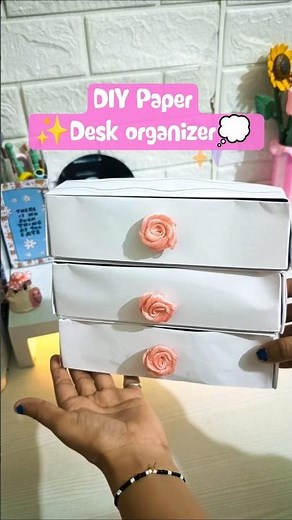 DIY Desk organizer With Paper ✂️✨💭