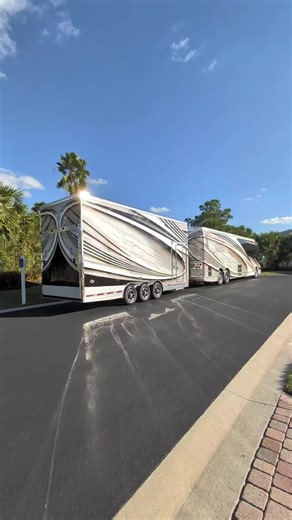Prevost Liberty Coach and Matching Stacker Trailer