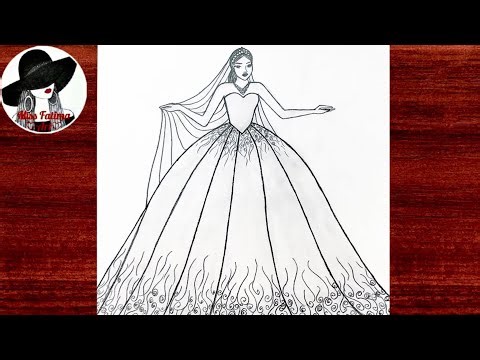 How To Draw A Wedding Girl Step By Step | Wedding Dress Drawing | Easy Girl Drawing