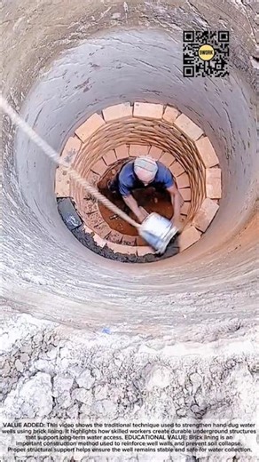Traditional Brick Lining Process for Hand-Dug Water Wells #9work