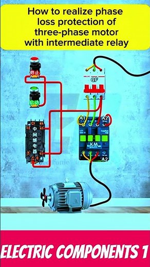How to Realize phase lose protection of three phase motor with intermediate relay #phasethree