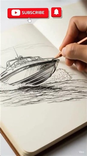 Cutting Through Waves! 🚤🌊 | Realistic Speed Boat Sketch #shorts