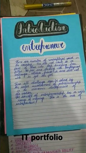 9th class portfolio of Information Technology (ENTREPRENEURS)